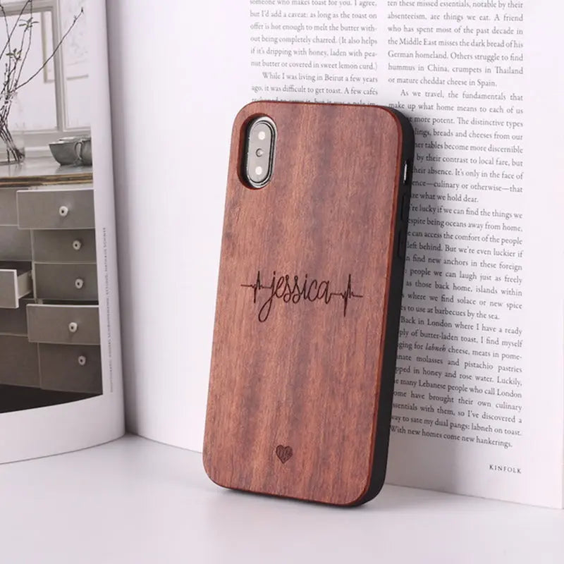 Coque Téléphone Bois Sculpté ATHENA Rosewood01-IPhone11Promax