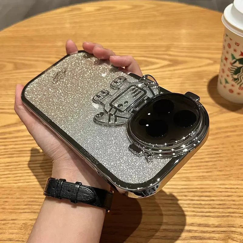 Coque Téléphone Brillante ASTRO Silver Gradient-Iphone14pro