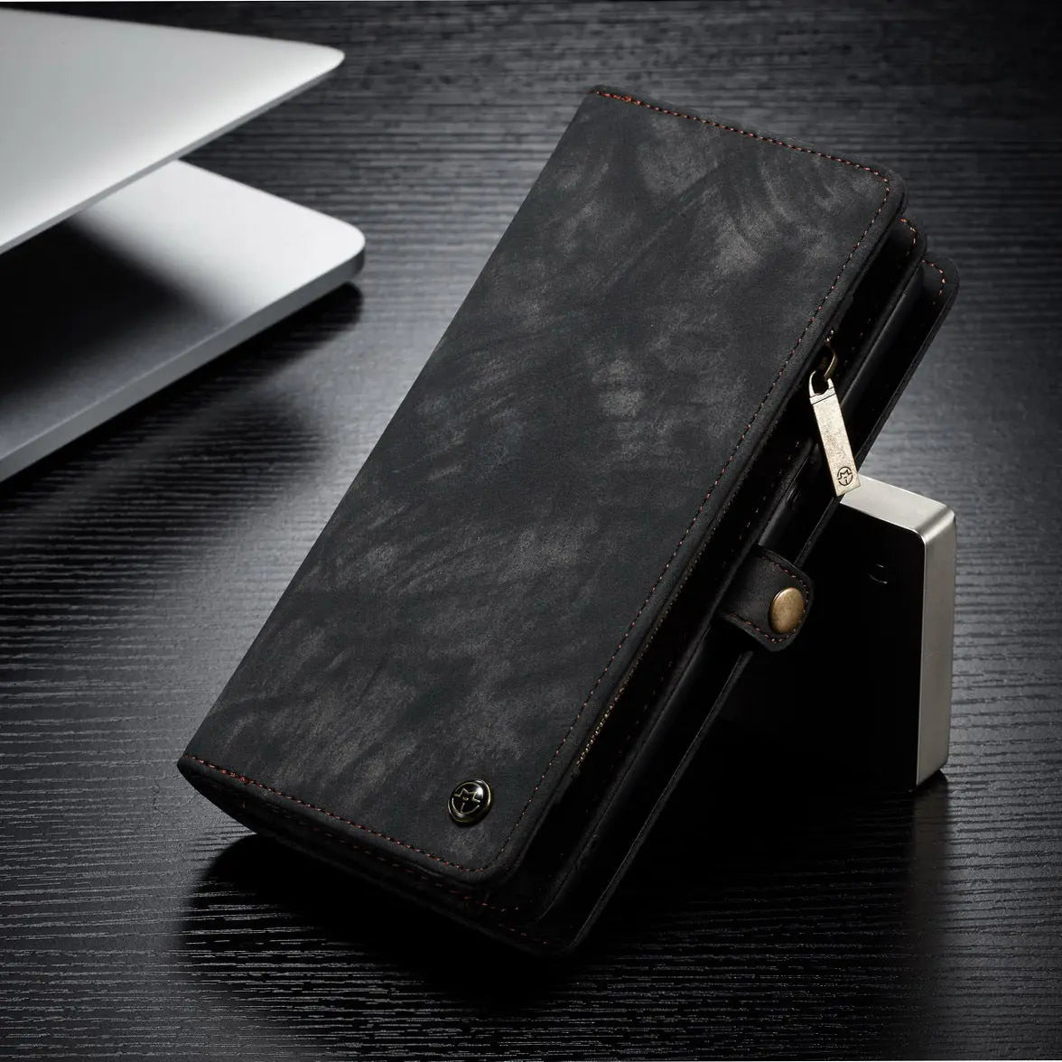 Coque Téléphone Cuir Amovible DARVIN Black-iPhone7 plus
