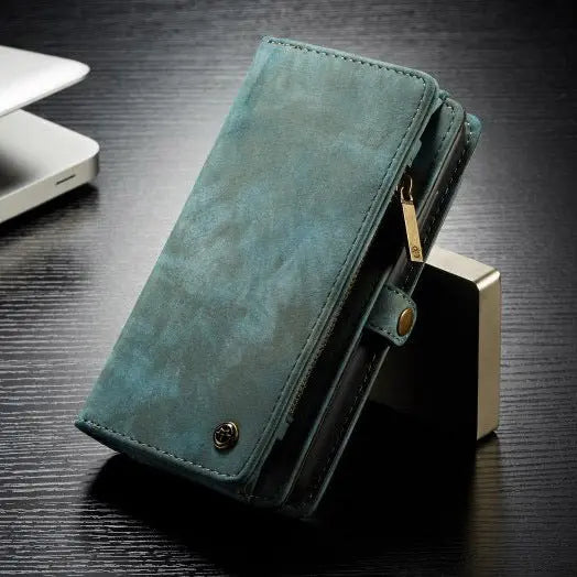 Coque Téléphone Cuir Amovible DARVIN Blue-iPhone7 plus