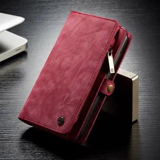 Coque Téléphone Cuir Amovible DARVIN Red-iPhoneX