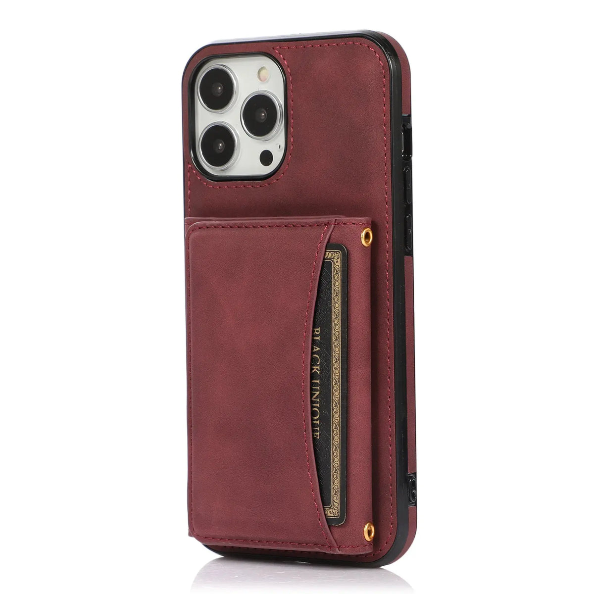 Coque Téléphone Cuir Anti-Choc TRIANA Retro red-IPhone14 Pro max