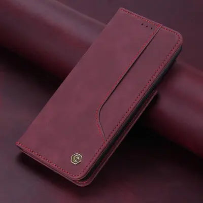 Coque Téléphone Cuir FlexiFLIP Wine red-For A32 4G SMA325