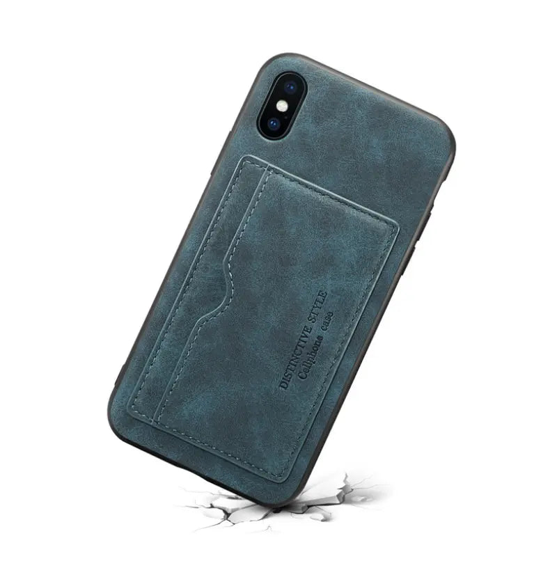 Coque Téléphone Cuir MagSLIM Blue-P30