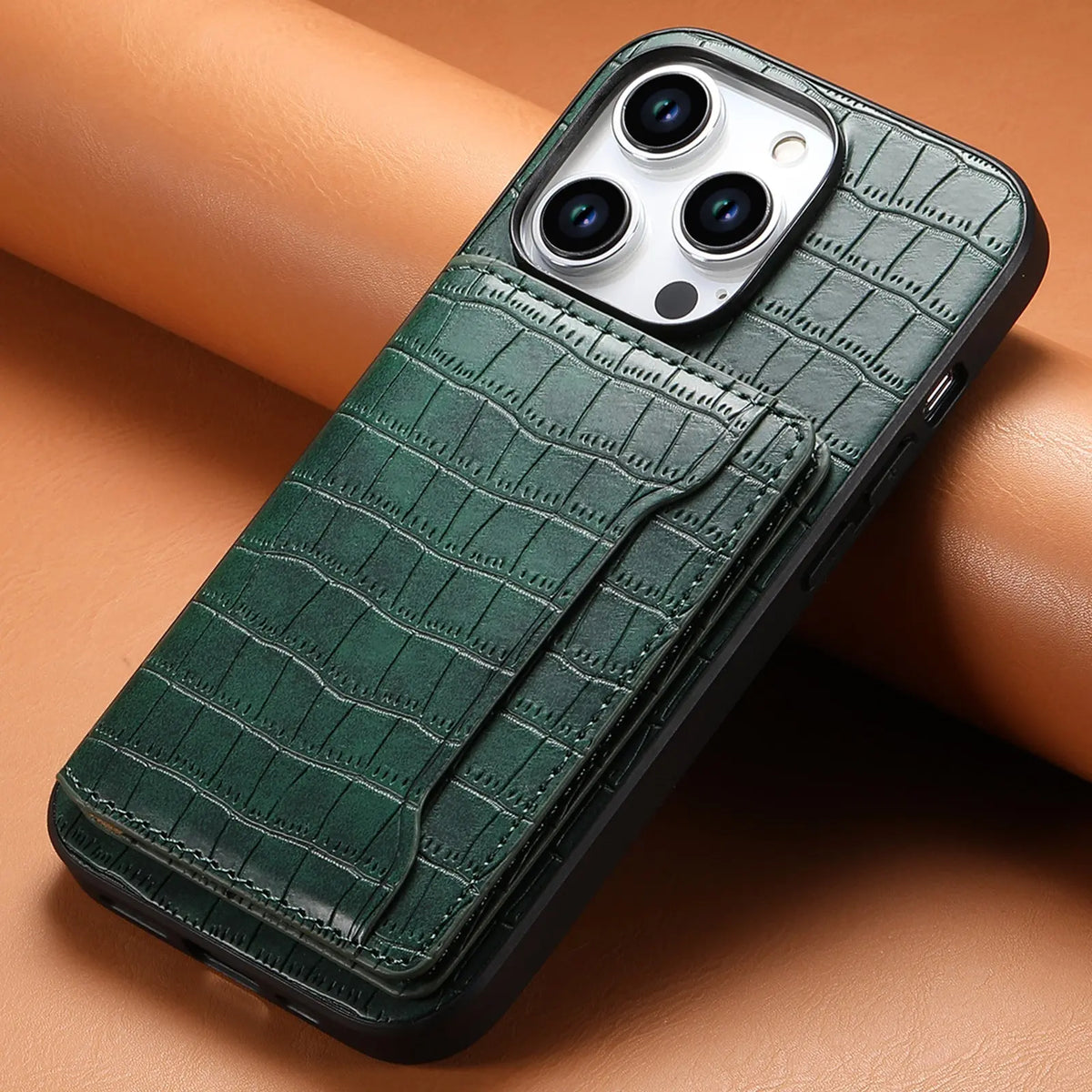 Coque Téléphone Cuir Magnétique BROSS 572 Green-iPhone16Plus