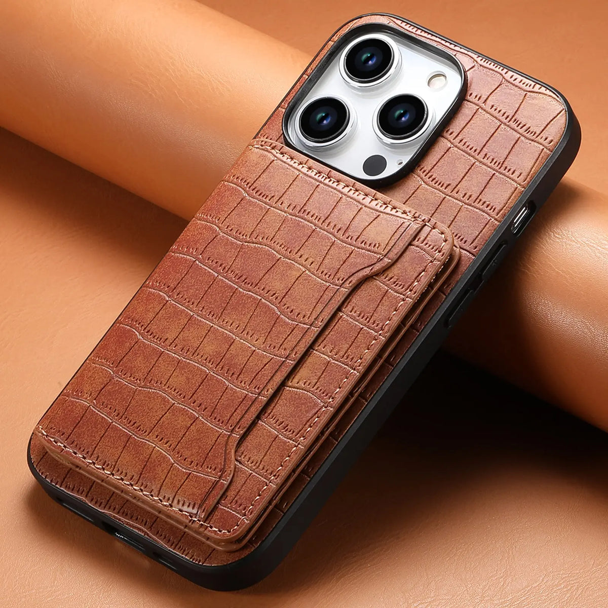 Coque Téléphone Cuir Magnétique BROSS 572 Brown-iPhone16ProMax