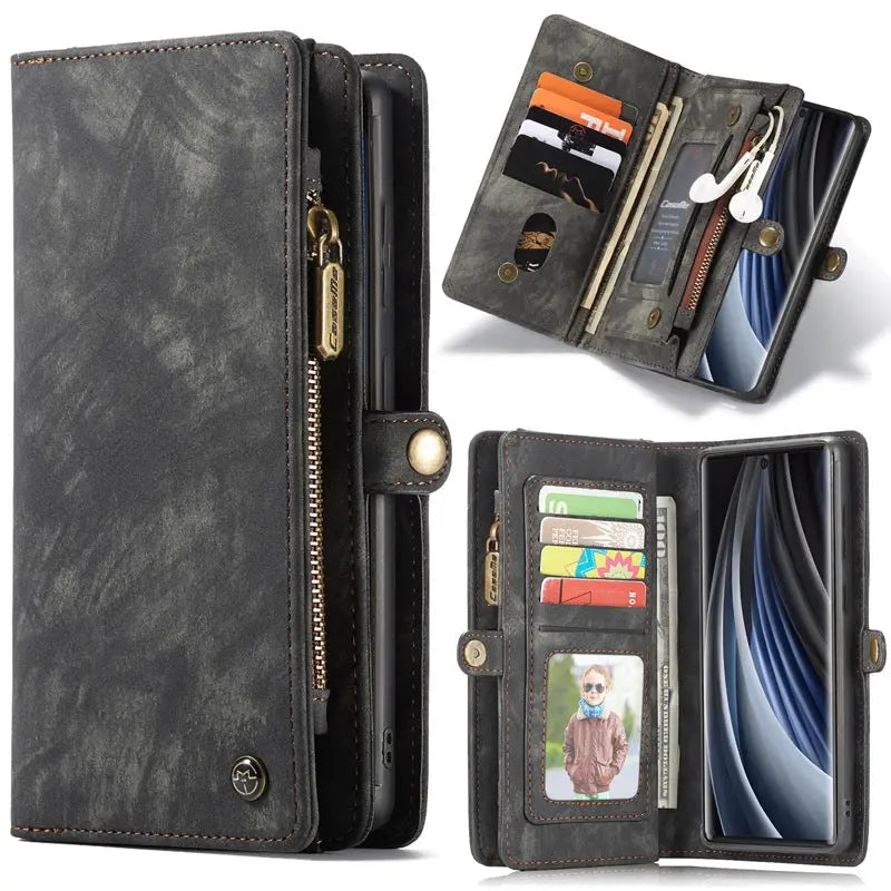 Coque Téléphone Cuir Résistant FLIPZ Black-Samsung A40