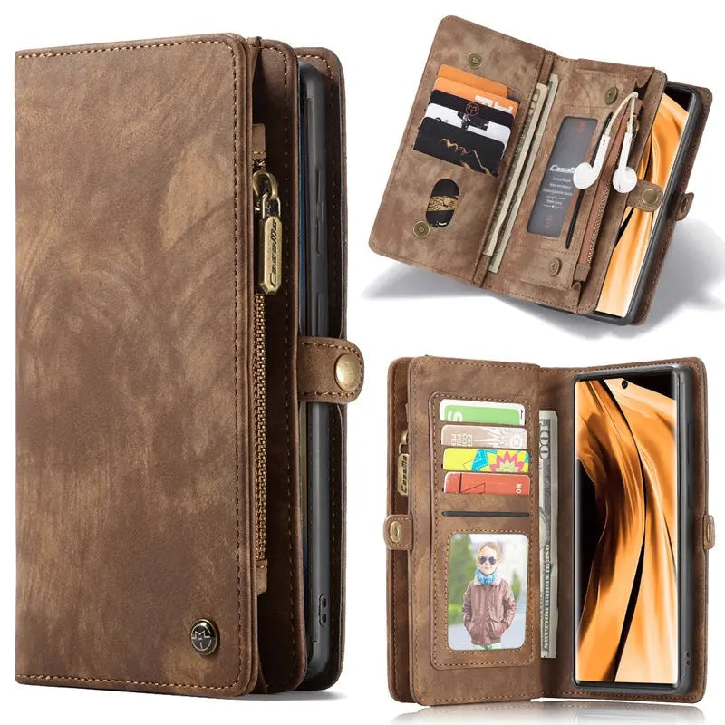 Coque Téléphone Cuir Résistant FLIPZ Brown-Samsung A70