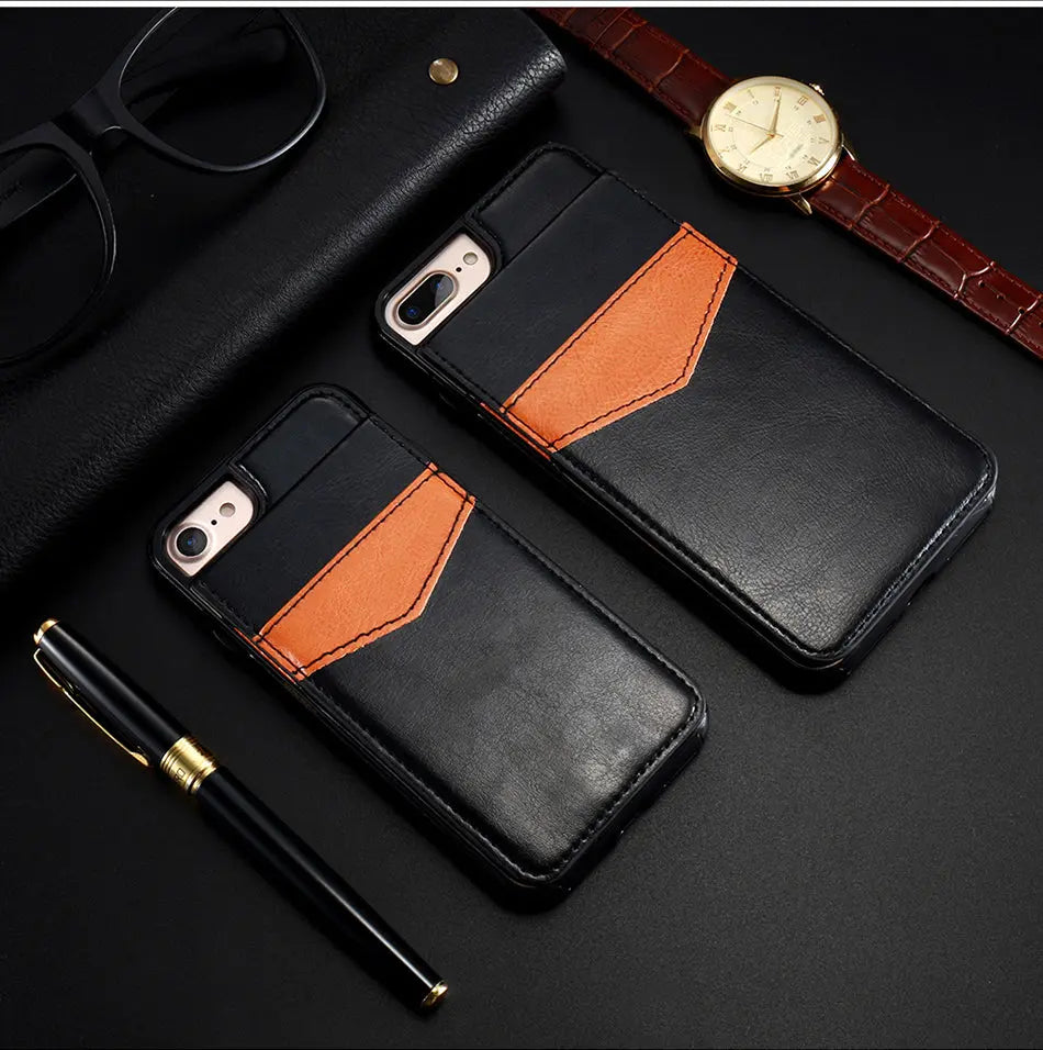 Coque Téléphone Cuir Retro ASTOR Black-iPhone6 6s