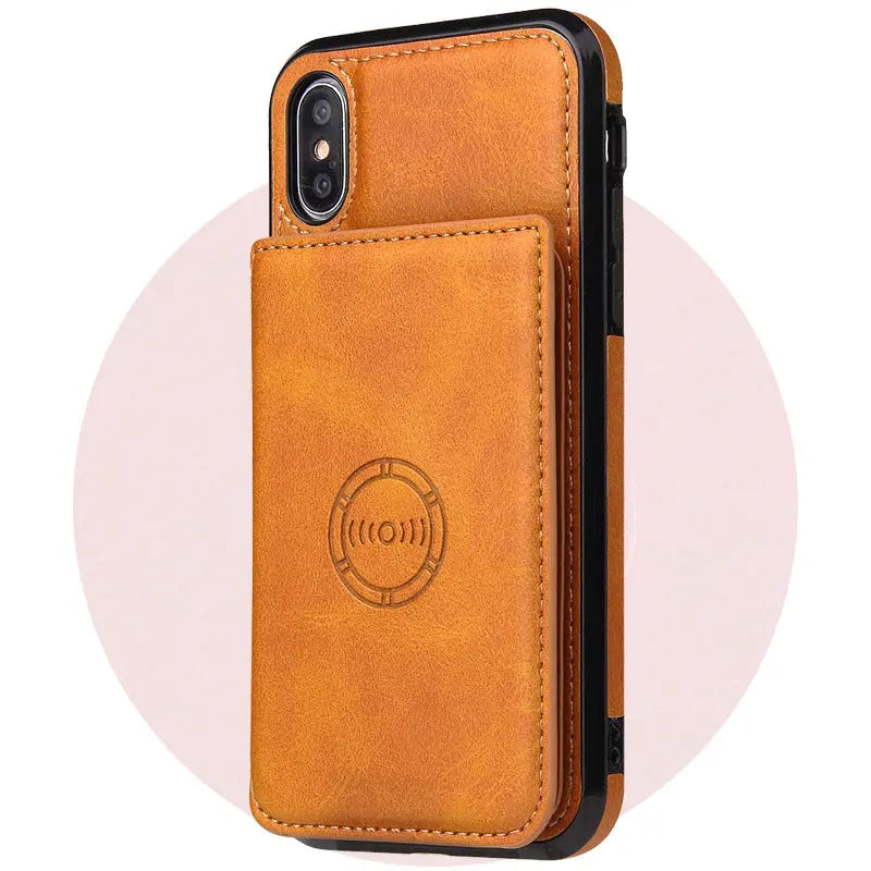 Coque Téléphone Cuir Unisexe SOMELUX Orange-IPhoneXR