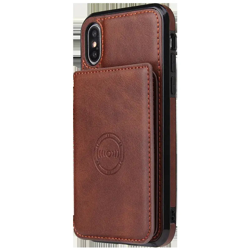 Coque Téléphone Cuir Unisexe SOMELUX Brown-IPhone11