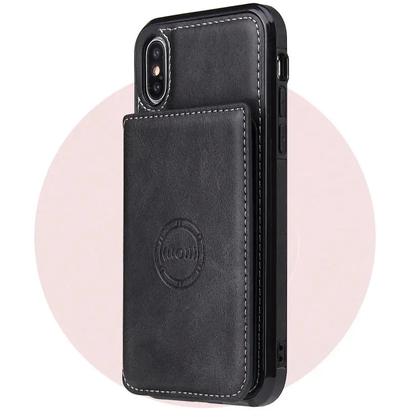 Coque Téléphone Cuir Unisexe SOMELUX Black-IPhone11Promax