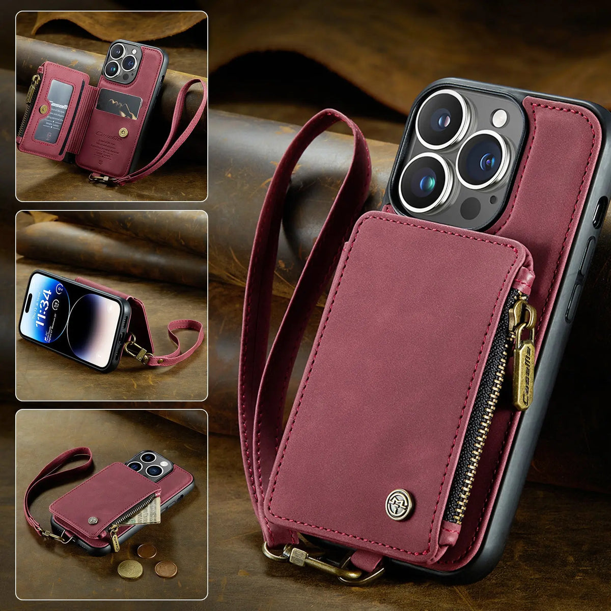 Coque Téléphone Élégante FROSTEX Wine Red-iPhone12mini