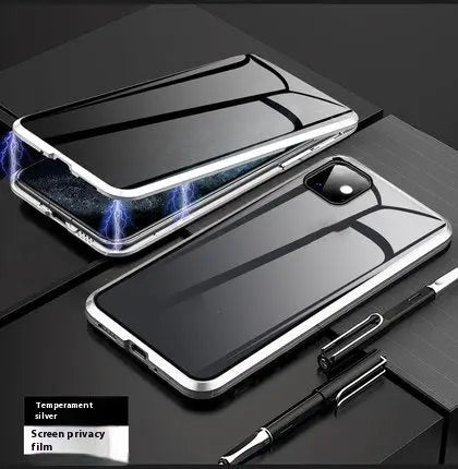 Coque Téléphone Magnétique Intimité SECURIX Silver-IPhone13Promax