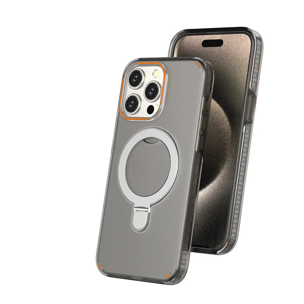 Coque Téléphone Magnétique ZENAX Transparent Black-IP15ProMax
