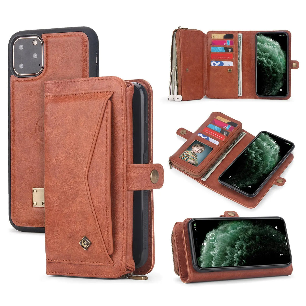 Coque Téléphone Magnétique ZORLO Brown-Samsung S9