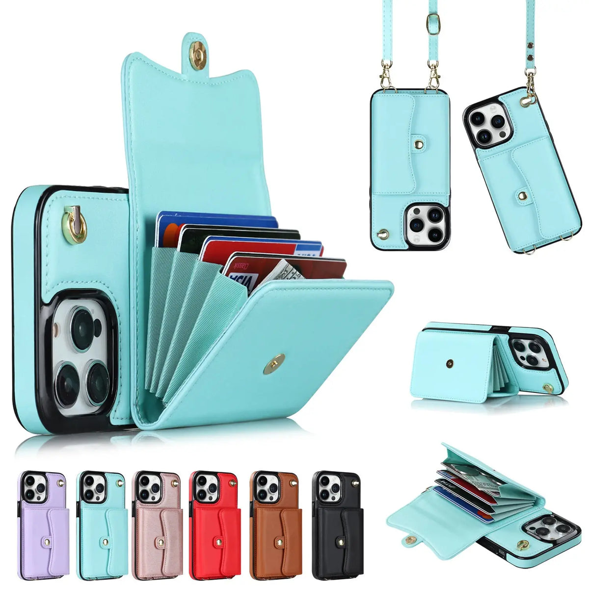 Coque Téléphone Multi-fonction NAPLI Mint Green-125412MINI