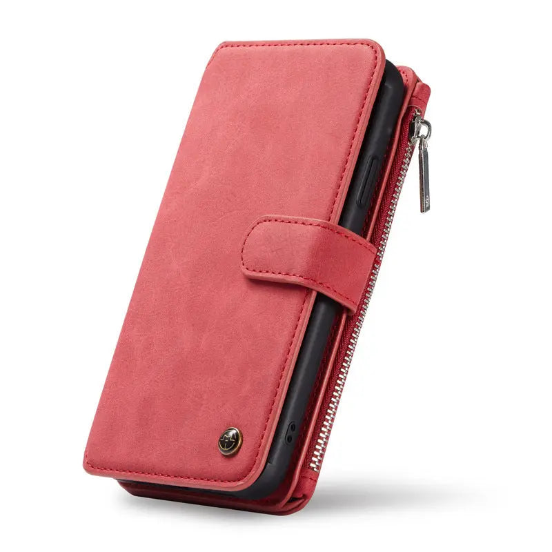 Coque Téléphone Portefeuille S8 ZARLUX Red-IPhone12 Pro Max