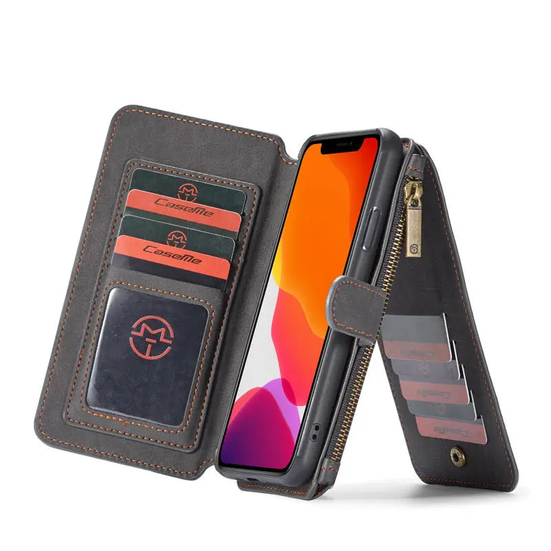 Coque Téléphone Portefeuille S8 ZARLUX Black-IPhone 11pro