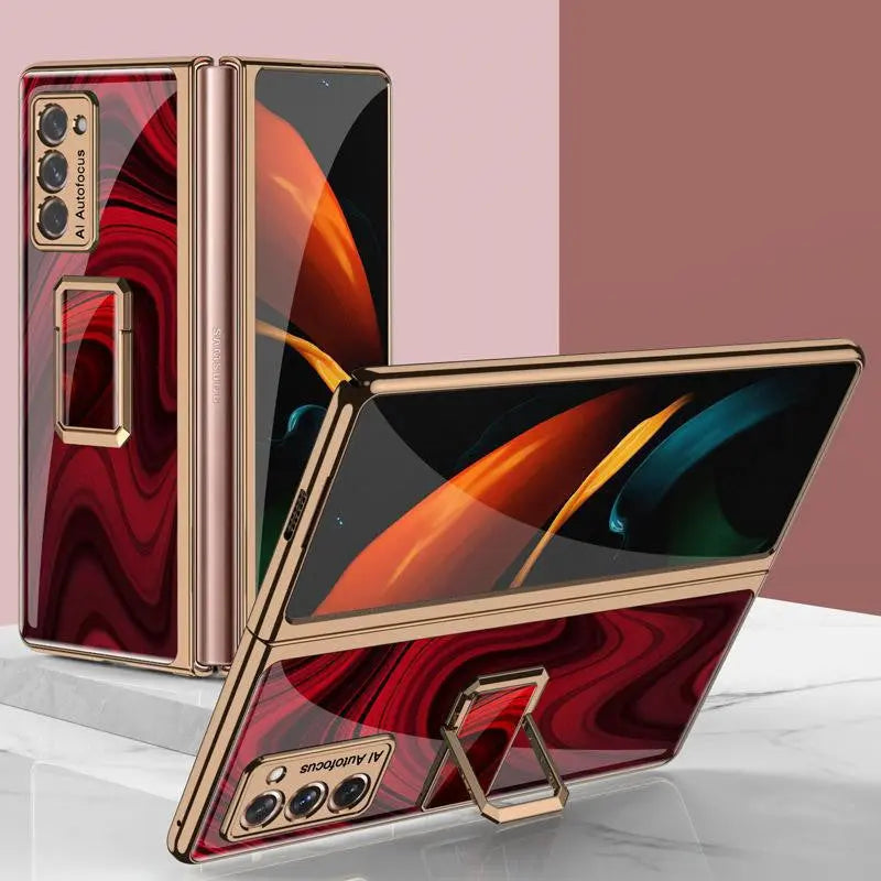 Coque Téléphone Verticale Lux CLCKQ Peacock red-SM Galaxy Z Fold2