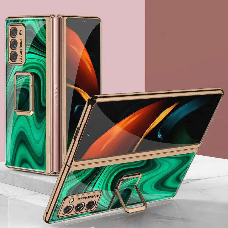 Coque Téléphone Verticale Lux CLCKQ Malachite green-SM Galaxy Z Fold2