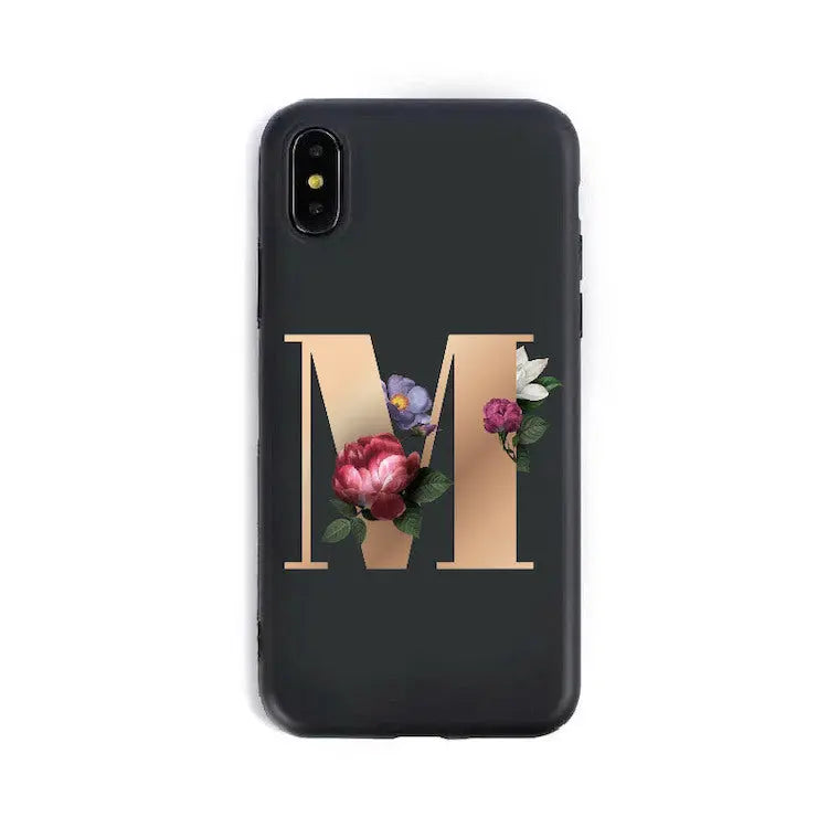 Coque de Téléphone Alphabet Fleuris ZYRA M-7 8
