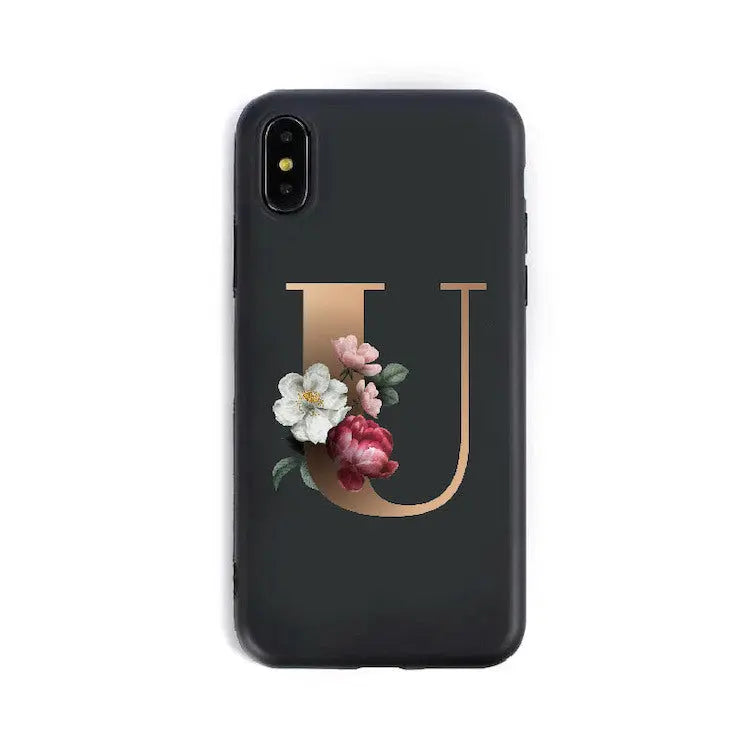 Coque de Téléphone Alphabet Fleuris ZYRA U-7 8