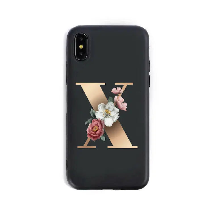 Coque de Téléphone Alphabet Fleuris ZYRA X-XR
