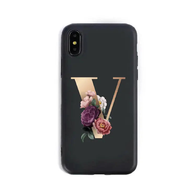 Coque de Téléphone Alphabet Fleuris ZYRA V-7 8