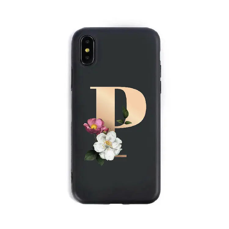 Coque de Téléphone Alphabet Fleuris ZYRA P-XR