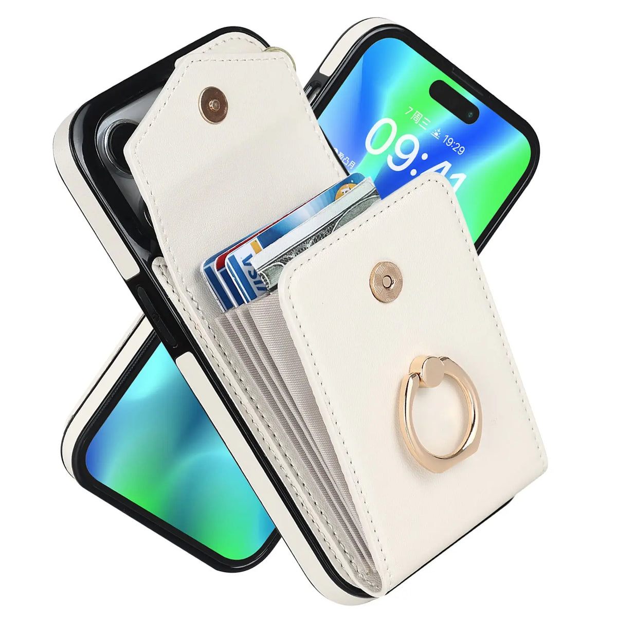 Coque de Téléphone Créative PU Jazz Beige-IPhone14 Pro