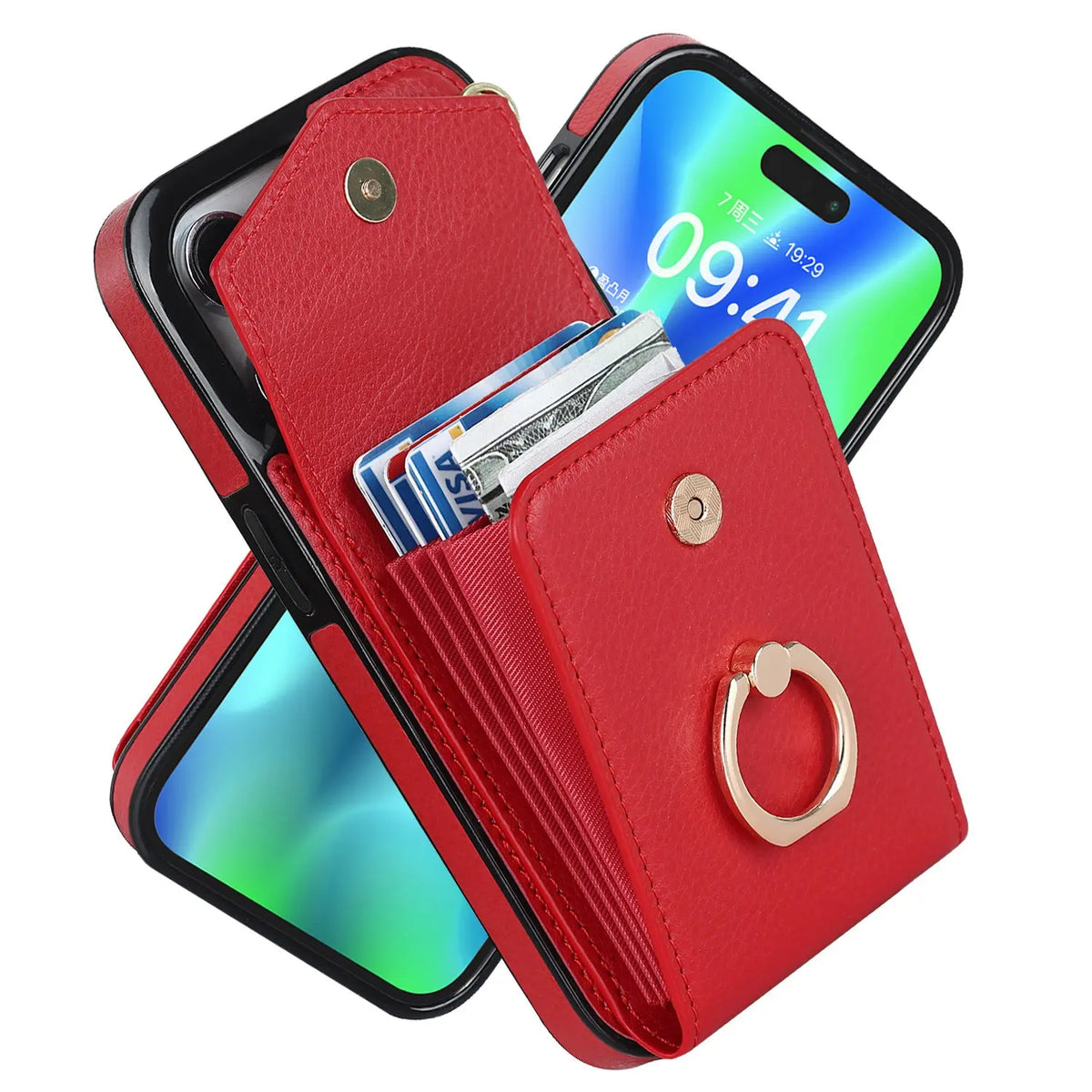Coque de Téléphone Créative PU Jazz Red-IPhone14 Pro Max