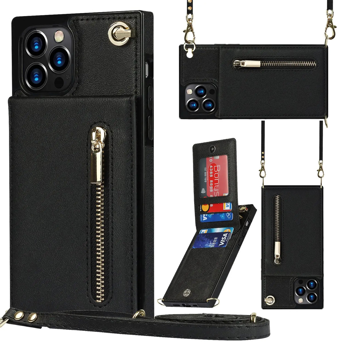 Coque de Téléphone Cuir Élégant ZLARA Black-S20 Plus