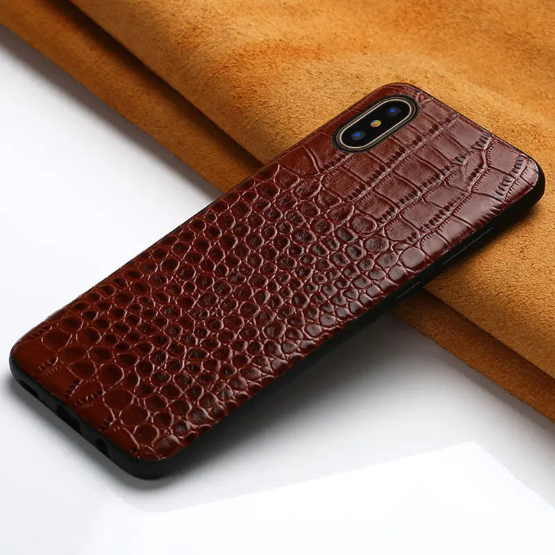 Coque de Téléphone Cuir Luxe TALYON Brown-iPhone7