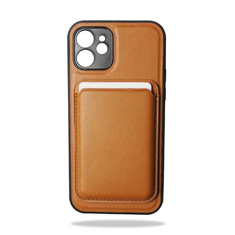 Coque de Téléphone Cuir MagSAM Brown-iPhone12-With card holder