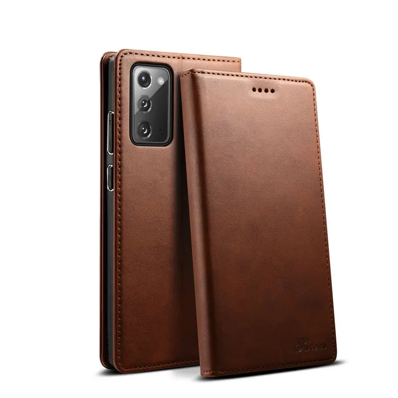 Coque de Téléphone Cuir Stand MARSEN Brown-Iphone13