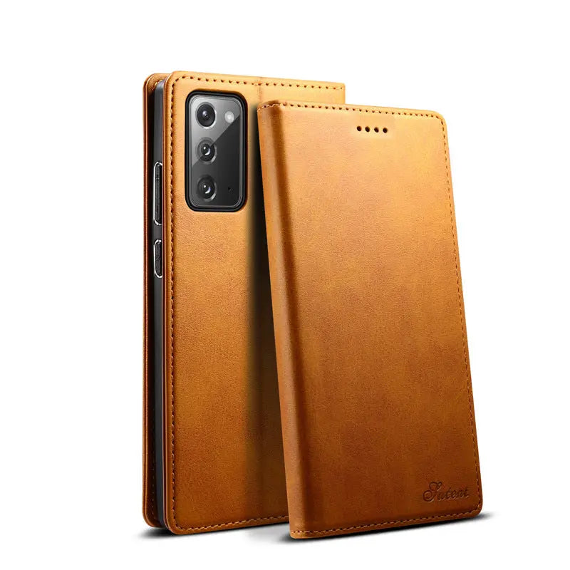Coque de Téléphone Cuir Stand MARSEN Orange-Iphone13