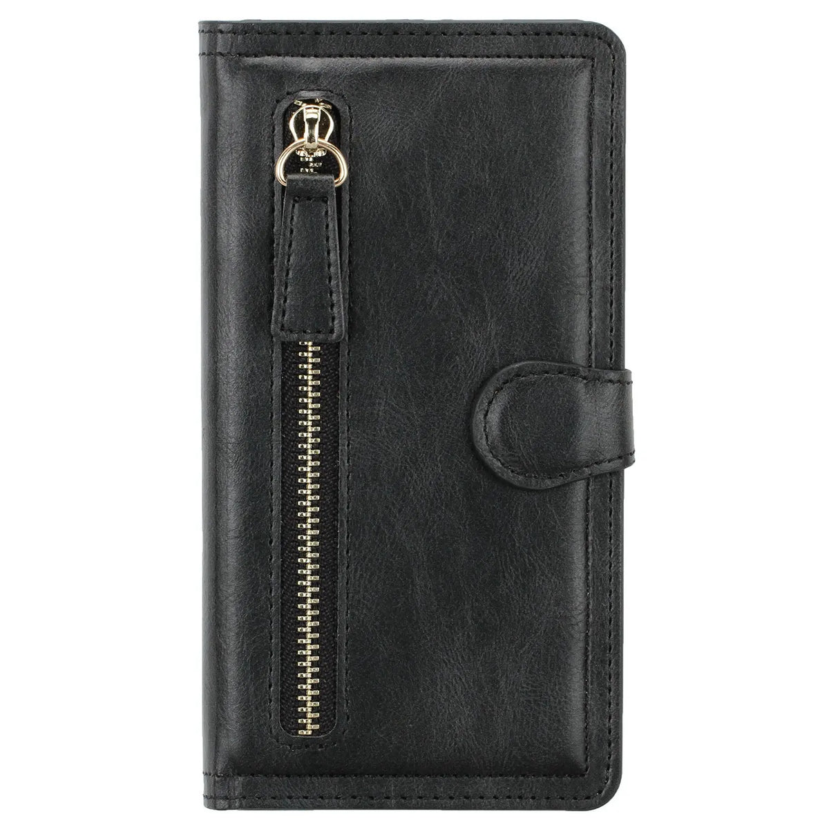Coque de Téléphone Cuir Zippé ZALTAN Black-IPhone X