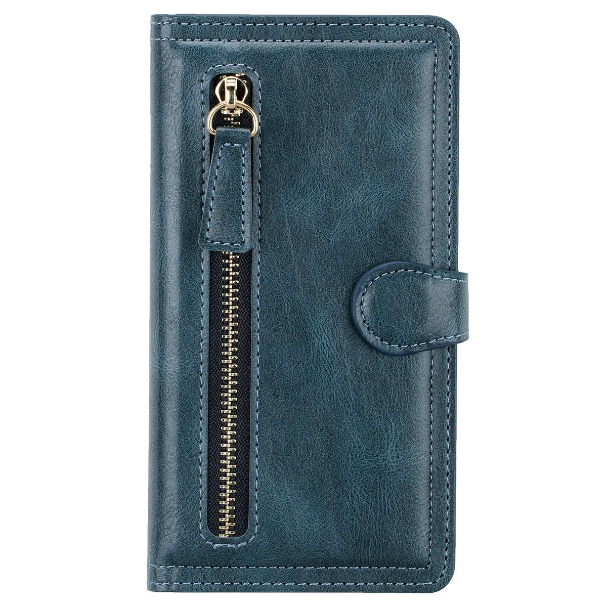 Coque de Téléphone Cuir Zippé ZALTAN Blue-IPhone X