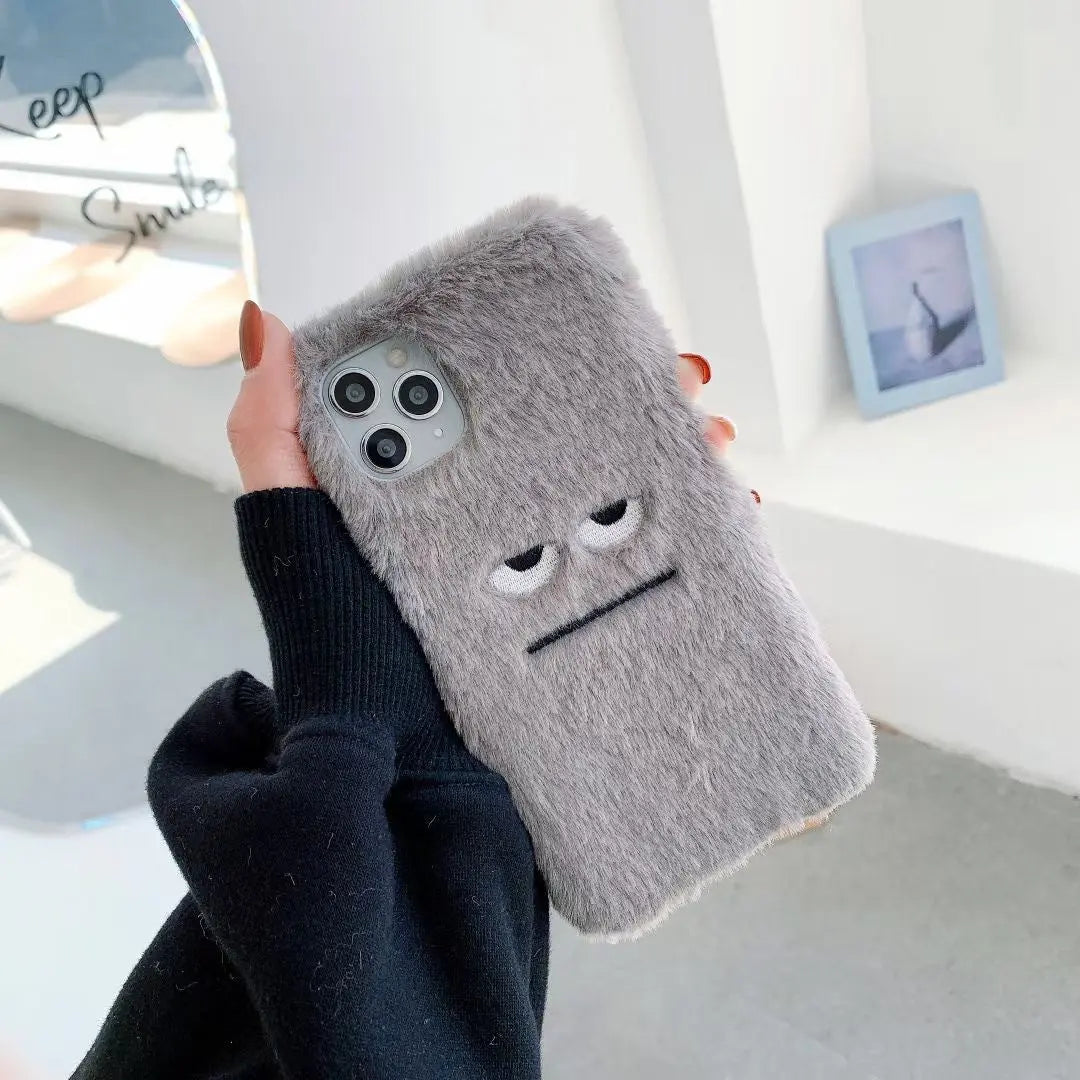 Coque de Téléphone Douce Peluche ZENO Grey-Iphone 13pro max