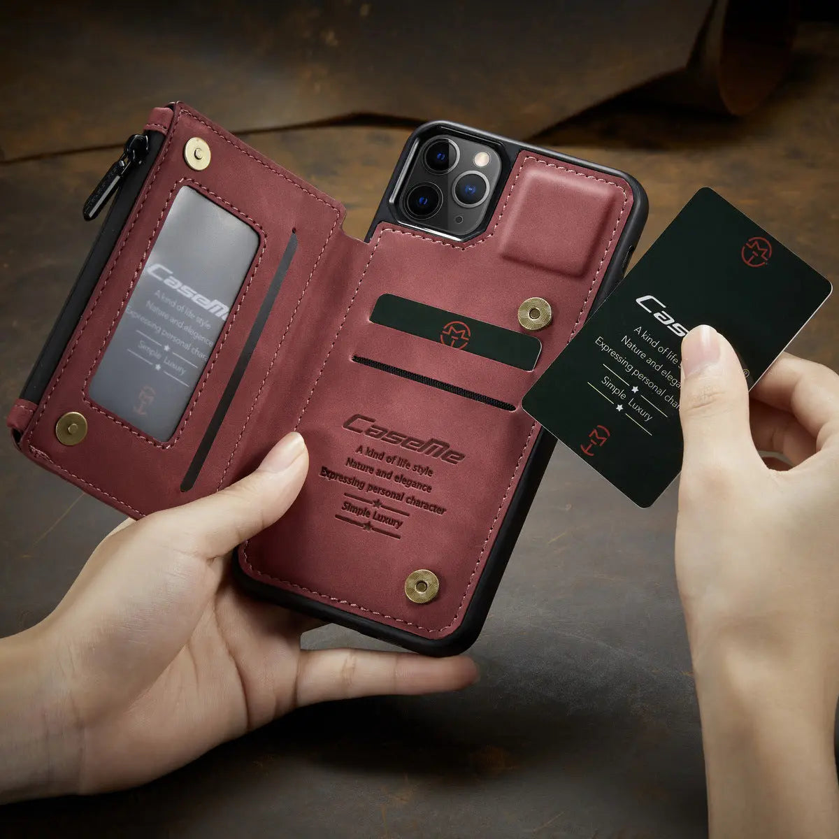 Coque de Téléphone Élégante TRIO Wine Red-IPhone X
