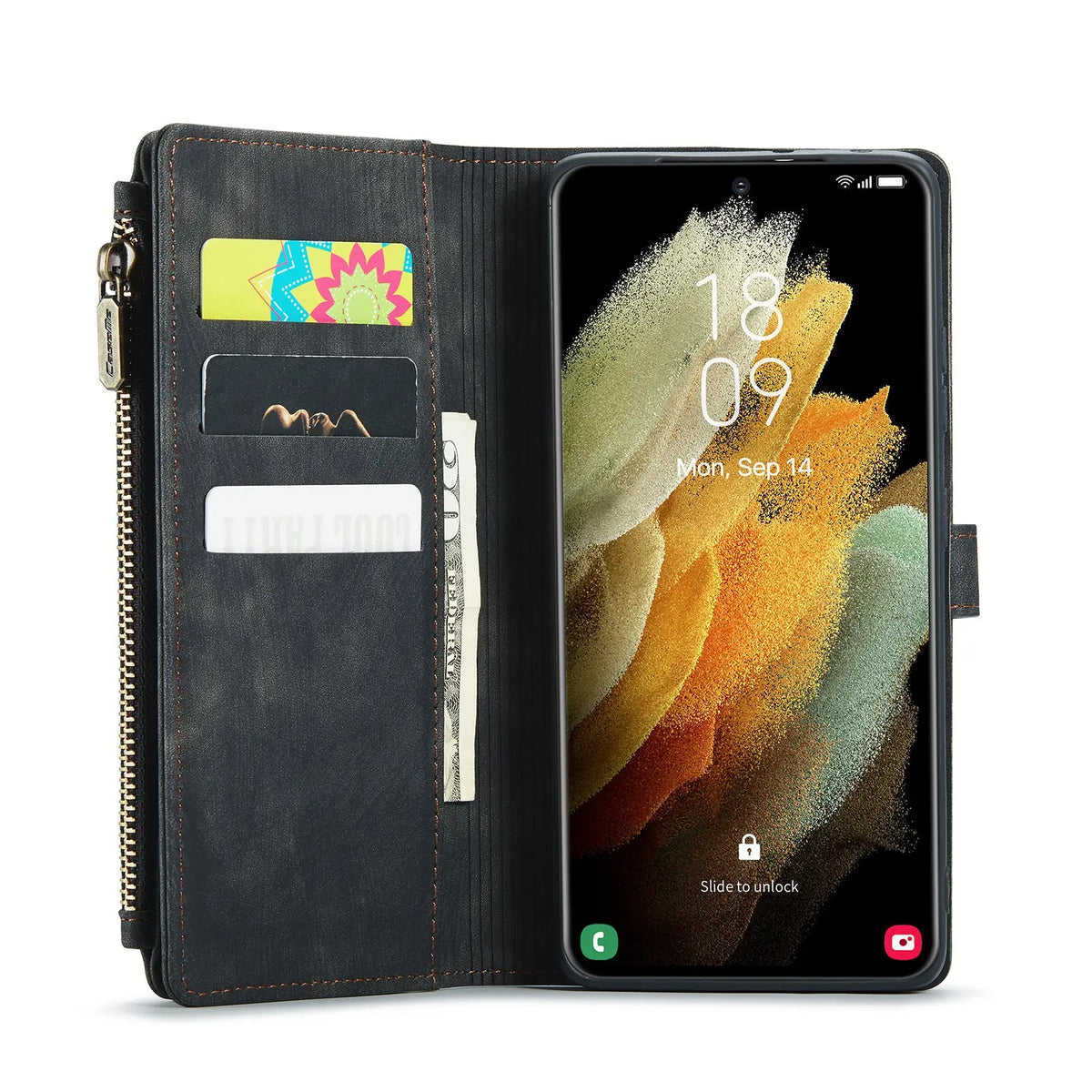 Coque de Téléphone Flip Cuir SAMNOTE Black-A71 4G