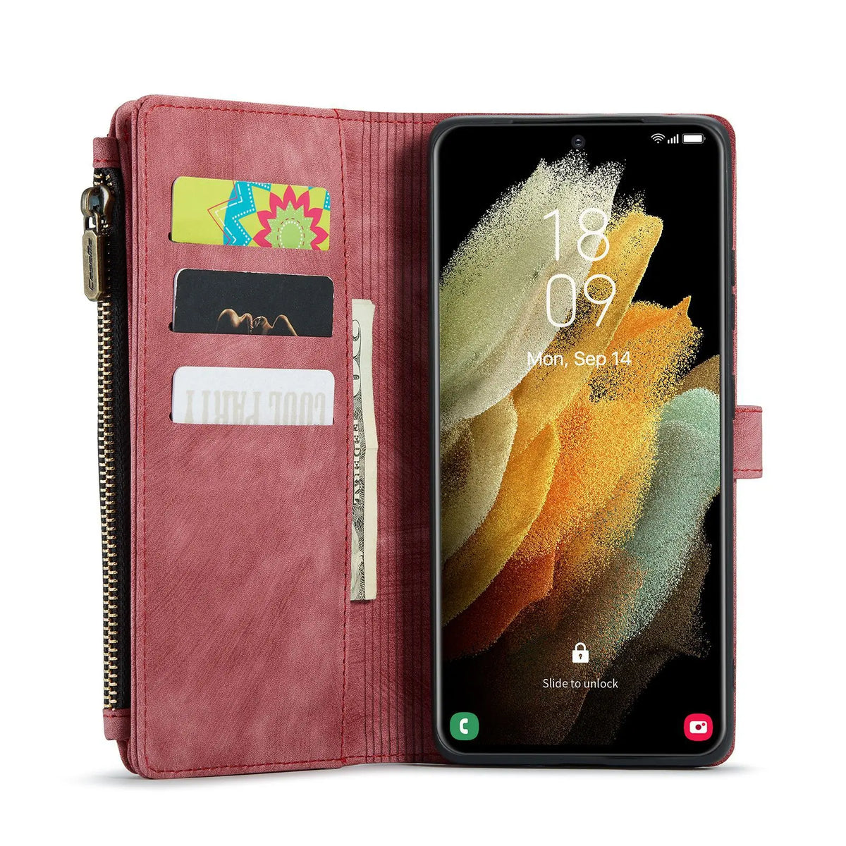 Coque de Téléphone Flip Cuir SAMNOTE Red-A32 5G