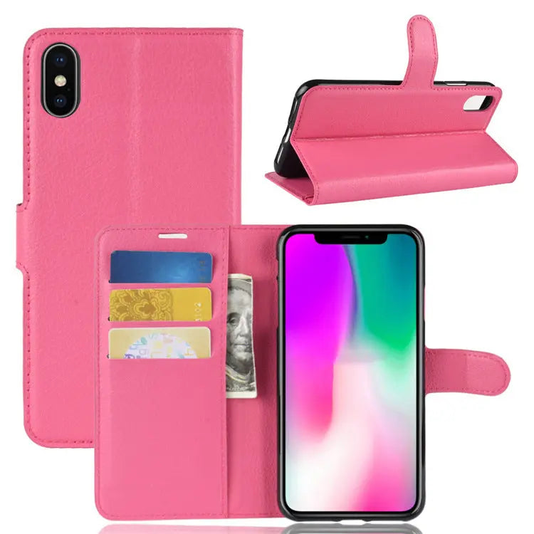 Coque de Téléphone Luxe LITCHI Rose Red-Iphone12pro Max
