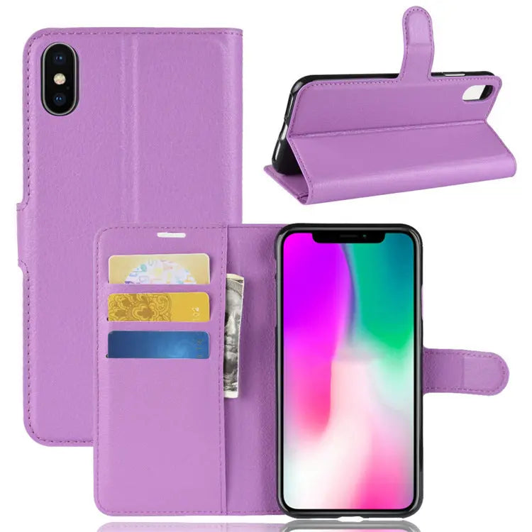 Coque de Téléphone Luxe LITCHI Purple-Iphone 11Pro