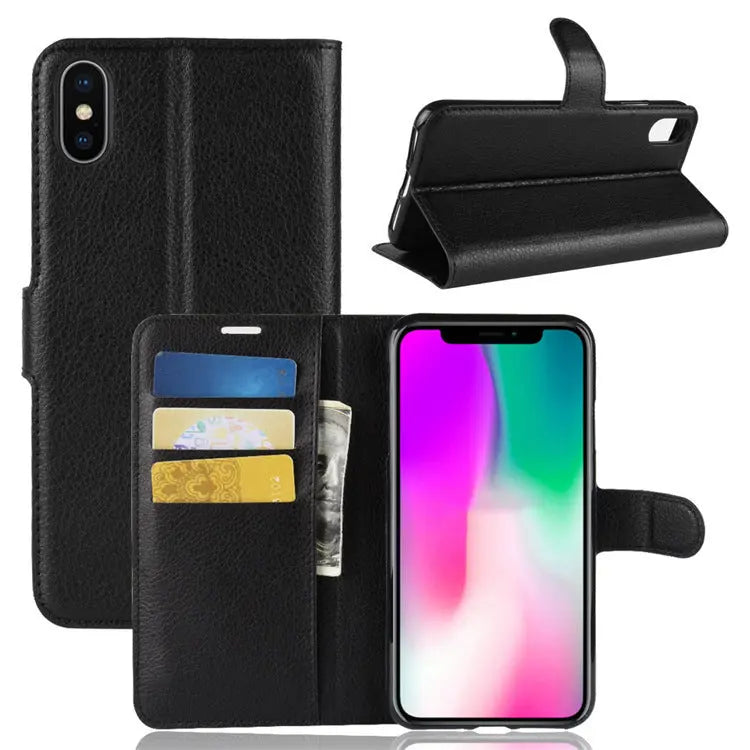 Coque de Téléphone Luxe LITCHI Black-iPhone6/6S