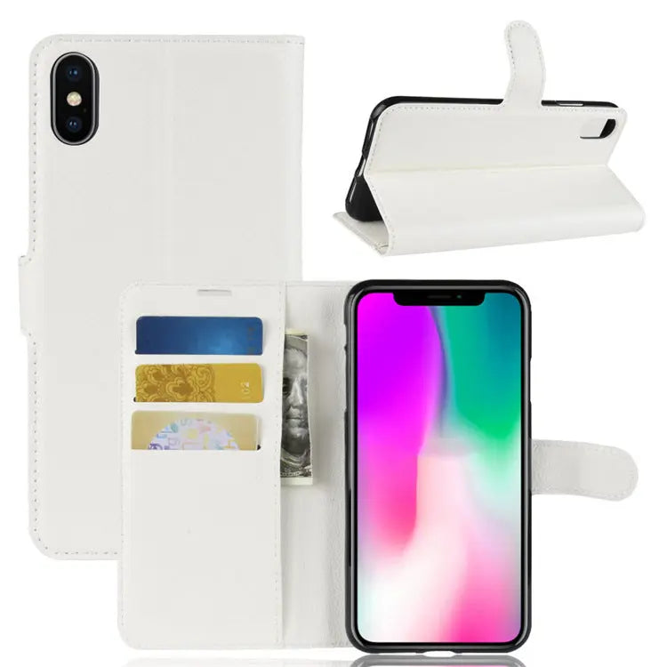 Coque de Téléphone Luxe LITCHI White-IPhone XR