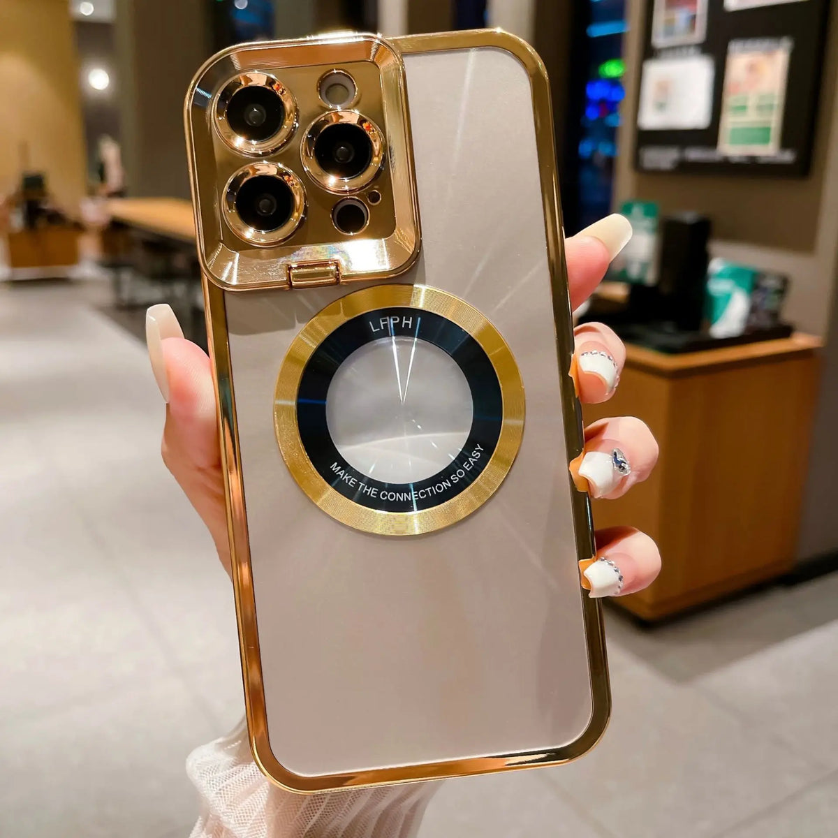 Coque de Téléphone Magnétique EISTELA Gold-IPhone13Pro