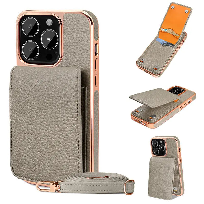 Coque de Téléphone Portefeuille LUCI Grey-IPhone13