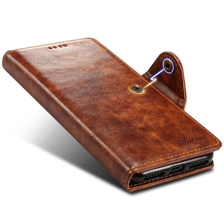 Coque de Téléphone Portefeuille NAVIO Khaki-iPhone8 7